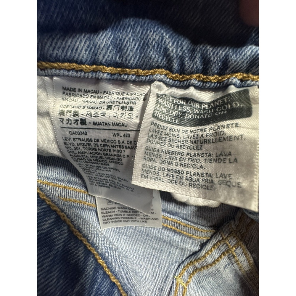Levis Jeans Womens 25 Blue Ribcage Straight Ankle Button Fly Casual Distressed - Picture 7 of 10
